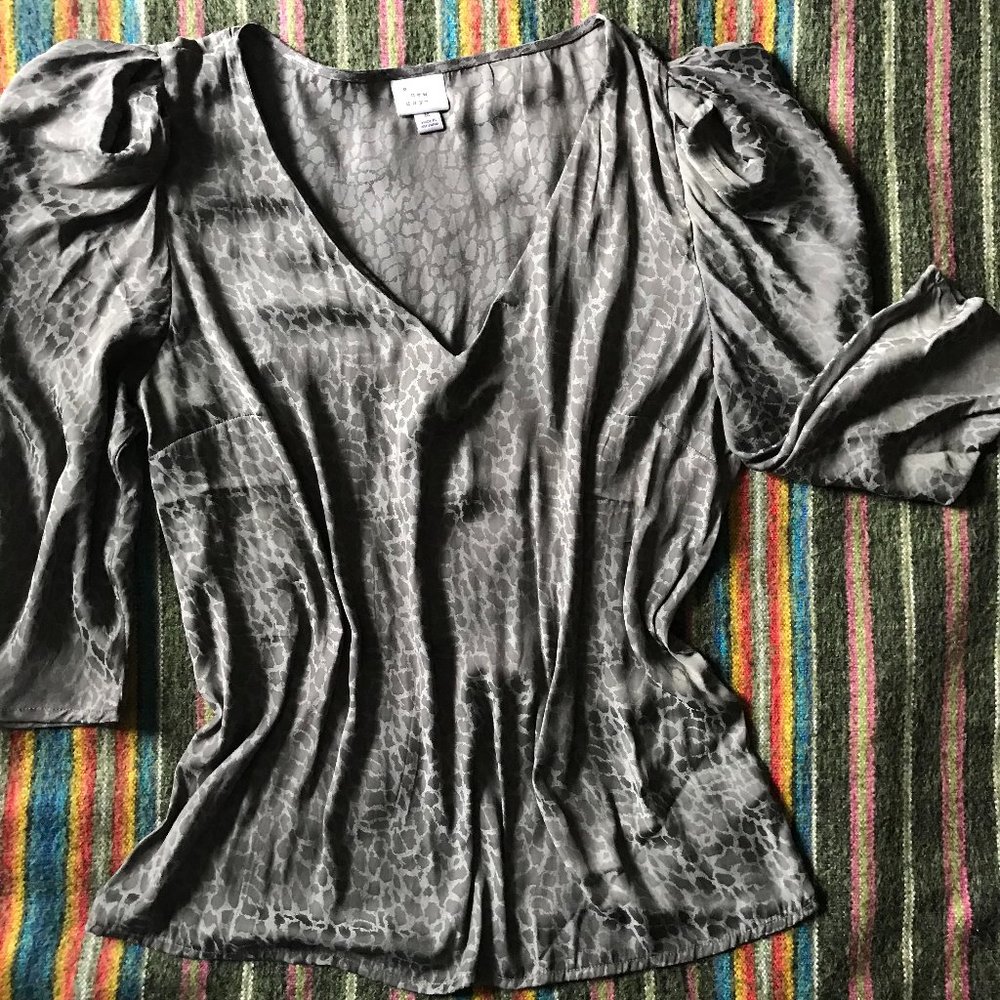 Snake-print Satiny Blouse